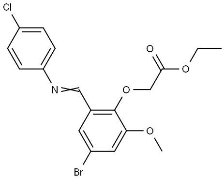 Ethyl 2-(4-bromo-2-([(4-chlorophenyl)imino]methyl)-6-methoxyphenoxy)acetate 结构式