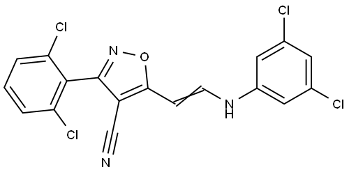 5-[2-(3,5-Dichloroanilino)vinyl]-3-(2,6-dichlorophenyl)-4-isoxazolecarbonitrile 结构式