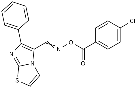 5-(([(4-Chlorobenzoyl)oxy]imino)methyl)-6-phenylimidazo[2,1-b][1,3]thiazole 结构式