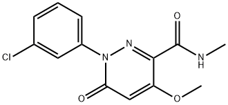 1-(3-CHLOROPHENYL)-4-METHOXY-N-METHYL-6-OXO-1,6-DIHYDRO-3-PYRIDAZINECARBOXAMIDE 结构式