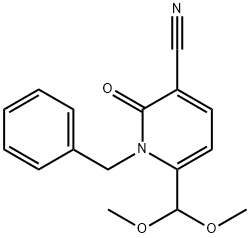 1-BENZYL-6-(DIMETHOXYMETHYL)-2-OXO-1,2-DIHYDRO-3-PYRIDINECARBONITRILE 结构式