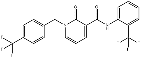 2-OXO-1-[4-(TRIFLUOROMETHYL)BENZYL]-N-[2-(TRIFLUOROMETHYL)PHENYL]-1,2-DIHYDRO-3-PYRIDINECARBOXAMIDE 结构式