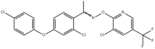 1-[2-CHLORO-4-(4-CHLOROPHENOXY)PHENYL]-1-ETHANONE O-[3-CHLORO-5-(TRIFLUOROMETHYL)-2-PYRIDINYL]OXIME 结构式