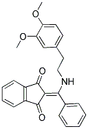 2-(((2-(3,4-DIMETHOXYPHENYL)ETHYL)AMINO)PHENYLMETHYLENE)INDANE-1,3-DIONE 结构式