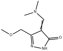 4-DIMETHYLAMINOMETHYLENE-5-METHOXYMETHYL-2,4-DIHYDRO-PYRAZOL-3-ONE 结构式