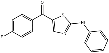 (4-氟苯基)(2-(苯基氨基)噻唑-5-基)甲酮 结构式
