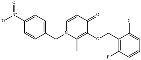 3-[(2-Chloro-6-fluorobenzyl)oxy]-2-methyl-1-(4-nitrobenzyl)-4(1H)-pyridinone 结构式