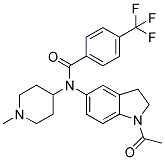 N-(1-ACETYL-2,3-DIHYDRO-(1H)-INDOL-5-YL)-N-(1-METHYLPIPERIDIN-4-YL)-4-(TRIFLUOROMETHYL)BENZAMIDE 结构式