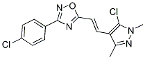 5-[2-(5-CHLORO-1,3-DIMETHYL-1H-PYRAZOL-4-YL)VINYL]-3-(4-CHLOROPHENYL)-1,2,4-OXADIAZOLE 结构式