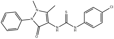 4-((((4-CHLOROPHENYL)AMINO)THIOXOMETHYL)AMINO)-2,3-DIMETHYL-1-PHENYL-3-PYRAZOLIN-5-ONE 结构式