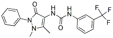 1-(2,3-DIMETHYL-5-OXO-1-PHENYL(3-PYRAZOLIN-4-YL)-3-(3-(TRIFLUOROMETHYL)PHENYL)UREA 结构式