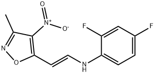 2,4-DIFLUORO-N-[2-(3-METHYL-4-NITRO-5-ISOXAZOLYL)VINYL]ANILINE 结构式