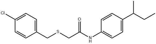 N-[4-(SEC-BUTYL)PHENYL]-2-[(4-CHLOROBENZYL)SULFANYL]ACETAMIDE 结构式