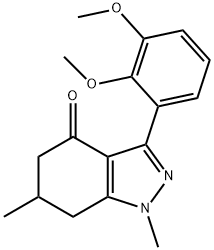 3-(2,3-Dimethoxyphenyl)-1,6-dimethyl-5,6,7-TRIHYDRO1H-indazol-4-one 结构式