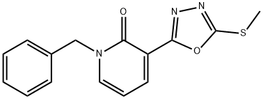 1-BENZYL-3-[5-(METHYLSULFANYL)-1,3,4-OXADIAZOL-2-YL]-2(1H)-PYRIDINONE 结构式