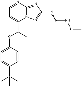 N-(7-(1-[4-(TERT-BUTYL)PHENOXY]ETHYL)[1,2,4]TRIAZOLO[1,5-A]PYRIMIDIN-2-YL)-N'-METHOXYIMINOFORMAMIDE 结构式