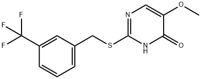 5-METHOXY-2-([3-(TRIFLUOROMETHYL)BENZYL]SULFANYL)-4-PYRIMIDINOL 结构式