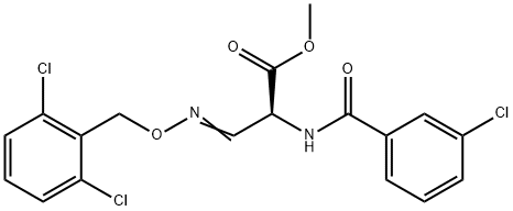 METHYL 2-[(3-CHLOROBENZOYL)AMINO]-3-([(2,6-DICHLOROBENZYL)OXY]IMINO)PROPANOATE 结构式