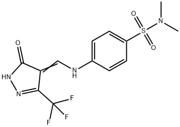 N,N-DIMETHYL-4-(([5-OXO-3-(TRIFLUOROMETHYL)-1,5-DIHYDRO-4H-PYRAZOL-4-YLIDEN]METHYL)AMINO)BENZENESULFONAMIDE 结构式