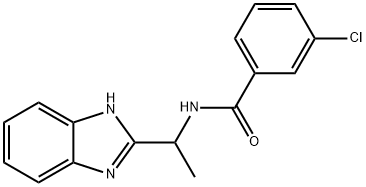 N-[1-(1H-1,3-BENZIMIDAZOL-2-YL)ETHYL]-3-CHLOROBENZENECARBOXAMIDE 结构式