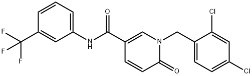 1-(2,4-DICHLOROBENZYL)-6-OXO-N-[3-(TRIFLUOROMETHYL)PHENYL]-1,6-DIHYDRO-3-PYRIDINECARBOXAMIDE 结构式