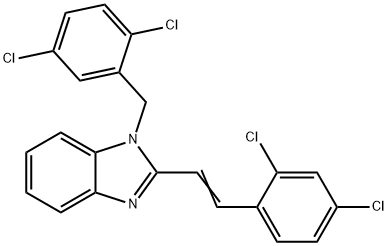1-(2,5-DICHLOROBENZYL)-2-(2,4-DICHLOROSTYRYL)-1H-1,3-BENZIMIDAZOLE 结构式