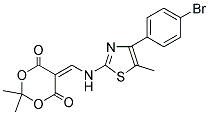 5-(((4-(4-BROMOPHENYL)-3-METHYL(2,5-THIAZOLYL))AMINO)METHYLENE)-2,2-DIMETHYL-1,3-DIOXANE-4,6-DIONE 结构式