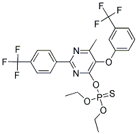 O,O-DIETHYL O-(6-METHYL-5-[3-(TRIFLUOROMETHYL)PHENOXY]-2-[4-(TRIFLUOROMETHYL)PHENYL]PYRIMIDIN-4-YL) PHOSPHOTHIOATE 结构式