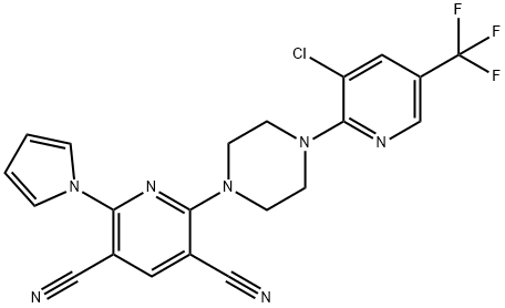 2-(4-[3-CHLORO-5-(TRIFLUOROMETHYL)-2-PYRIDINYL]PIPERAZINO)-6-(1H-PYRROL-1-YL)-3,5-PYRIDINEDICARBONITRILE 结构式