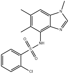 2-CHLORO-N-(1,5,6-TRIMETHYL-1H-1,3-BENZIMIDAZOL-4-YL)BENZENESULFONAMIDE 结构式