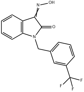 1-[3-(TRIFLUOROMETHYL)BENZYL]-1H-INDOLE-2,3-DIONE 3-OXIME 结构式