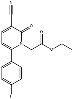 ETHYL 2-[3-CYANO-6-(4-FLUOROPHENYL)-2-OXO-1(2H)-PYRIDINYL]ACETATE 结构式