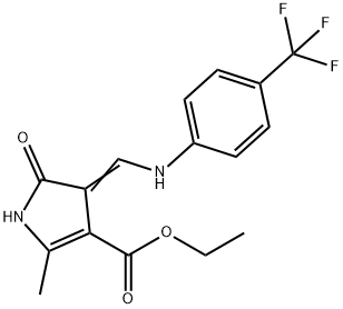 ETHYL 2-METHYL-5-OXO-4-([4-(TRIFLUOROMETHYL)ANILINO]METHYLENE)-4,5-DIHYDRO-1H-PYRROLE-3-CARBOXYLATE 结构式