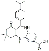 2,9-DIAZA-14,14-DIMETHYL-10-(4-(METHYLETHYL)PHENYL)-12-OXOTRICYCLO[9.4.0.0(3,8)]PENTADECA-1(11),3(4),5,7-TETRAENE-5-CARBOXYLIC ACID 结构式