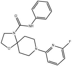 8-(6-FLUORO-2-PYRIDINYL)-N-PHENYL-1-OXA-4,8-DIAZASPIRO[4.5]DECANE-4-CARBOXAMIDE 结构式