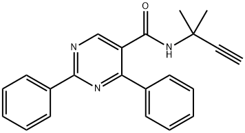 N-(1,1-Dimethyl-2-propynyl)-2,4-diphenyl-5-pyrimidinecarboxamide 结构式