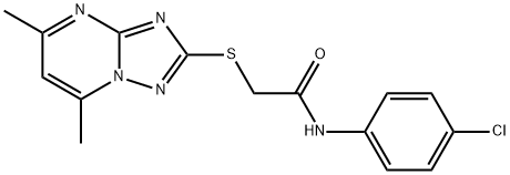 N-(4-CHLOROPHENYL)-2-[(5,7-DIMETHYL[1,2,4]TRIAZOLO[1,5-A]PYRIMIDIN-2-YL)SULFANYL]ACETAMIDE 结构式