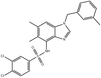 3,4-DICHLORO-N-[5,6-DIMETHYL-1-(3-METHYLBENZYL)-1H-1,3-BENZIMIDAZOL-4-YL]BENZENESULFONAMIDE 结构式