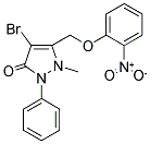 4-BROMO-2-METHYL-3-((2-NITROPHENOXY)METHYL)-1-PHENYL-3-PYRAZOLIN-5-ONE 结构式