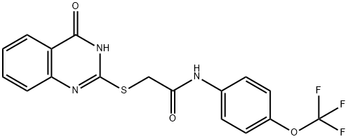 2-((4-氧代-3,4-二氢喹唑啉-2-基)硫代)-N-(4-(三氟甲氧基)苯基)乙酰胺 结构式