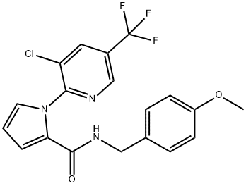 1-[3-CHLORO-5-(TRIFLUOROMETHYL)-2-PYRIDINYL]-N-(4-METHOXYBENZYL)-1H-PYRROLE-2-CARBOXAMIDE 结构式