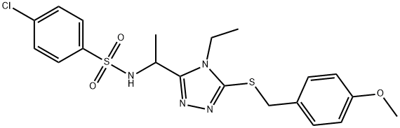 4-CHLORO-N-(1-(4-ETHYL-5-[(4-METHOXYBENZYL)SULFANYL]-4H-1,2,4-TRIAZOL-3-YL)ETHYL)BENZENESULFONAMIDE 结构式