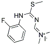 N-(([(2-FLUOROANILINO)(METHYLSULFANYL)METHYLENE]AMINO)METHYLENE)-N-METHYLMETHANAMINIUM IODIDE 结构式