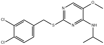 2-[(3,4-DICHLOROBENZYL)SULFANYL]-N-ISOPROPYL-5-METHOXY-4-PYRIMIDINAMINE 结构式