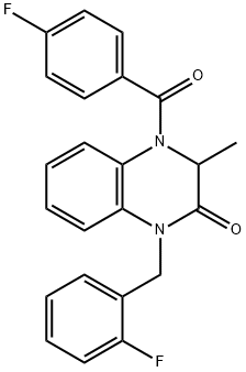 4-(4-FLUOROBENZOYL)-1-(2-FLUOROBENZYL)-3-METHYL-3,4-DIHYDRO-2(1H)-QUINOXALINONE 结构式