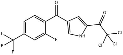 2,2,2-TRICHLORO-1-(4-[2-FLUORO-4-(TRIFLUOROMETHYL)BENZOYL]-1H-PYRROL-2-YL)-1-ETHANONE 结构式