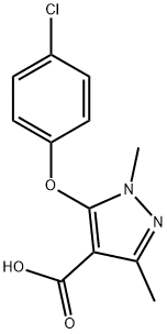 5-(4-CHLOROPHENOXY)-1,3-DIMETHYL-1H-PYRAZOLE-4-CARBOXYLIC ACID 结构式