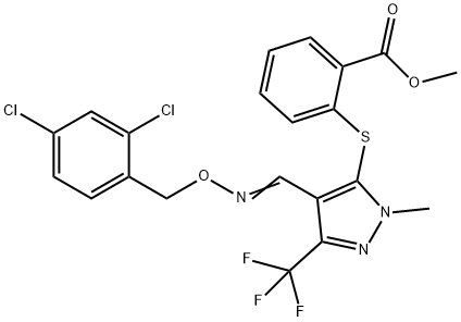 METHYL 2-([4-(([(2,4-DICHLOROBENZYL)OXY]IMINO)METHYL)-1-METHYL-3-(TRIFLUOROMETHYL)-1H-PYRAZOL-5-YL]SULFANYL)BENZENECARBOXYLATE 结构式