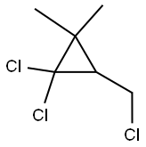 1,1-DICHLORO-3-(CHLOROMETHYL)-2,2-DIMETHYLCYCLOPROPANE 结构式