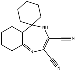 2,3-DICYANO-5,6-TETRAMETHYLENE-7-SPIRO-CYCLOHEXYLDIAZAPINE 结构式